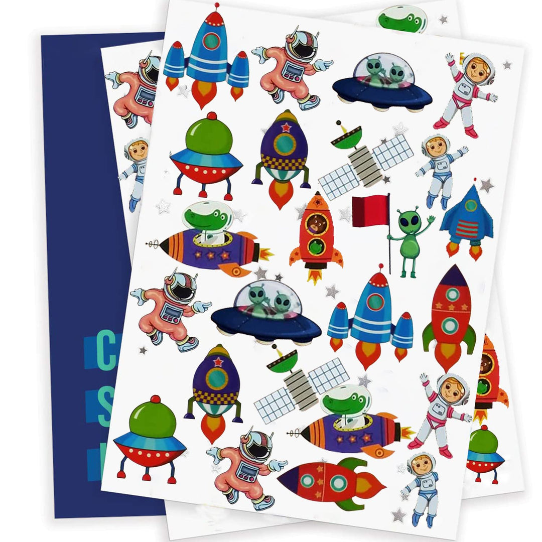 Party Propz Space Theme Birthday Decoration Tattoos For Kids - 10 Sets for Space Birthday Party Supplies/Space Theme Return Gifts for kids/Astronaut Theme Birthday Decoration