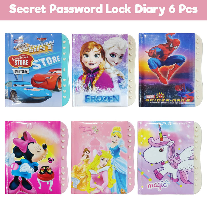 Party Propz Secret Diary For Return Gifts For Kids -6Pcs Secret Dairy With Password For Kids Birthday Return Gifts/Best Birthday Return Gifts For Kids In Bulk/Birthday Gift For Kids/Kids Return Gifts