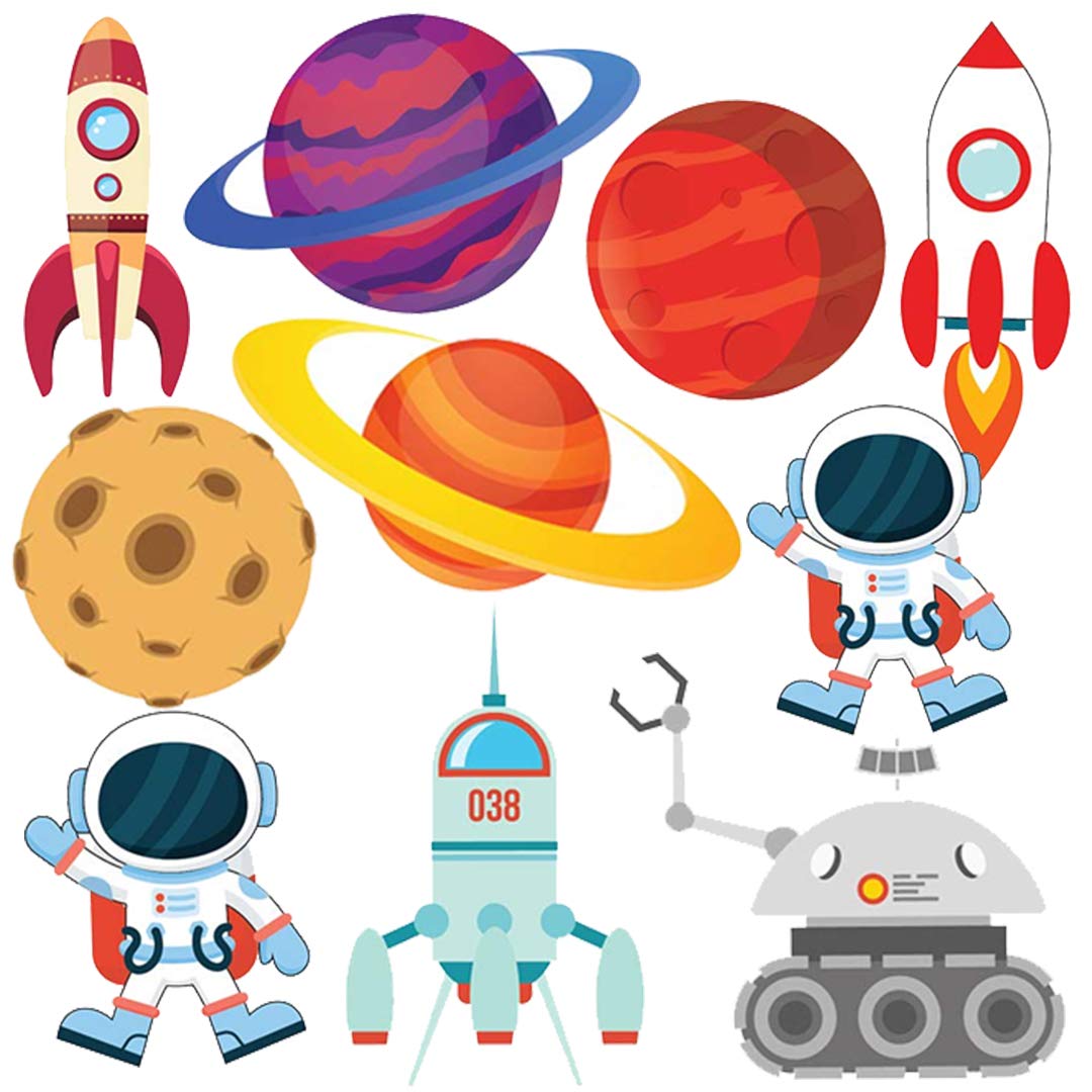 Party Propz Space Theme Birthday Decoration Cardstock Cutout 10 pcs Astronaut Theme Birthday Decoration