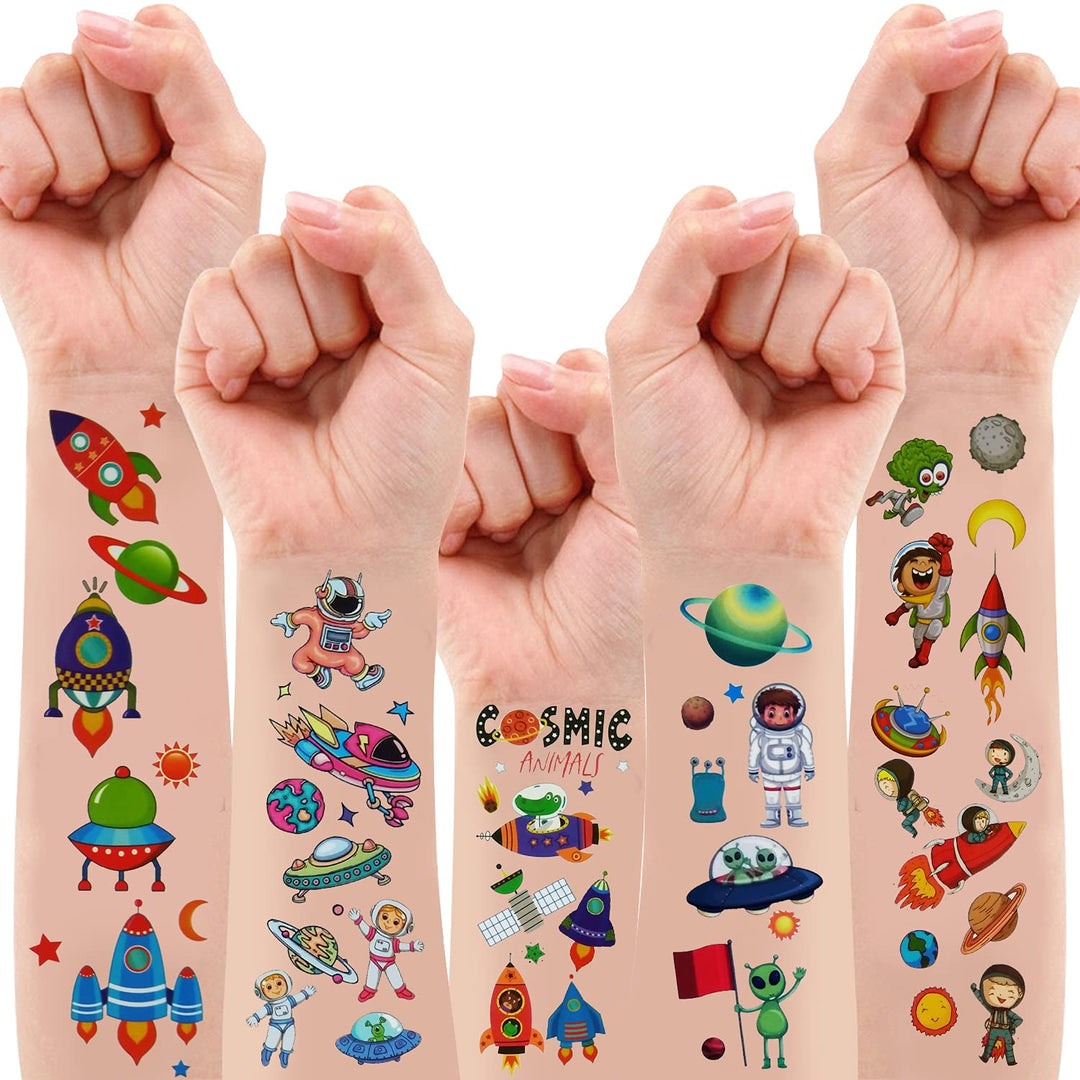 Party Propz Space Theme Birthday Decoration Tattoos For Kids - 10 Sets for Space Birthday Party Supplies/Space Theme Return Gifts for kids/Astronaut Theme Birthday Decoration
