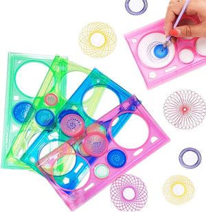Party Propz Spiral Spirograph Geometric Ruler- 12 Pcs Spirograph Set For Kids | Spirograph Scale For Kids | Spirograph Design Scale | Spirograph Geometric Ruler Drafting Tool Toy For Kids For Fun