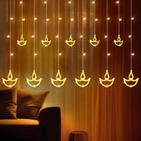 Diya LED Lights for Diwali Decoration – 10 Lights, 8 Flashing Modes, Pooja Room & Mandir Lights