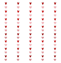 Red & Pink Heart Shape Streamer Garlands for Romantic Decoration - Pack of 5 Garlands for Valentine's Day Decoration