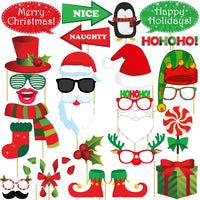 Christmas Photo Booth Props - 27Pcs Christmas Party Props for Kids