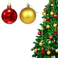 Red & Gold Hanging Balls - Set of 24 Christmas Ornaments for Tree & Home Decoration