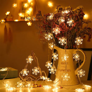 Snow Flake Led String Light for Decoration - 1 Pc ( 10 Snow Flakes Led ) String Light for Christmas Decoration for Home