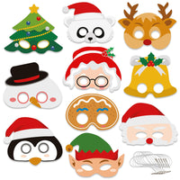 Merry Christmas Mask - 20 Pcs Merry Christmas Mask With Strings for Kids (Polyester)