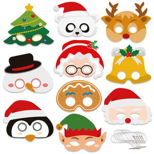 Merry Christmas Mask - 20 Pcs Merry Christmas Mask With Strings for Kids (Polyester)