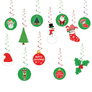 Swirls Decoration for Christmas Party - 12Pcs Christmas Hanging Decoration Items for Home