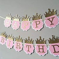 Party Propz Happy Birthday Banner - Unicorn Happy Birthday Banner (Cardstock)|Happy 1St Birthday Banner|Glitter Happy Birthday Banner|Happy Birthday Banner for Girls|Birthday Decoration Items, Pink