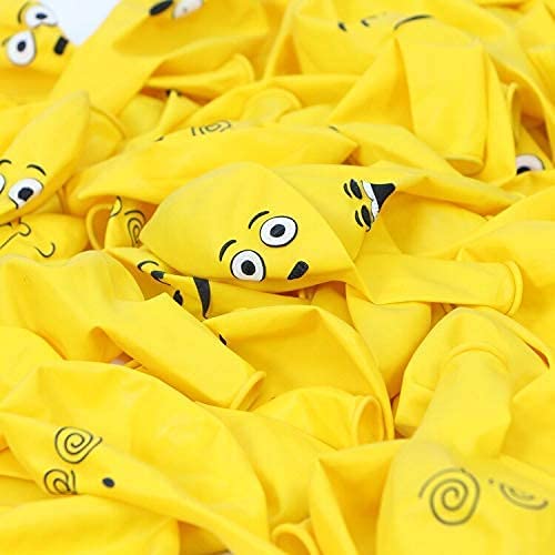 PARTY PROPZ BALLOON (Printed Face Expression Latex Balloon 100 Pcs, Yellow)