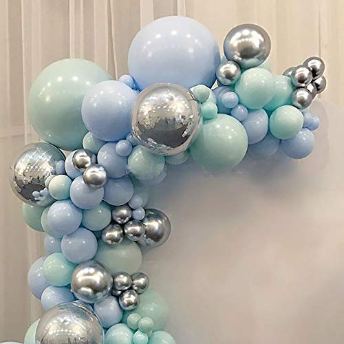 Party Propz Happy Birthday Decoration - Large 89 Pcs, Birthday Decorations Items For Husband, Wife | Mint Green, Blue Metallic Balloons For Decoration | Birthday Decoration Set For Boys, Girls, Kids
