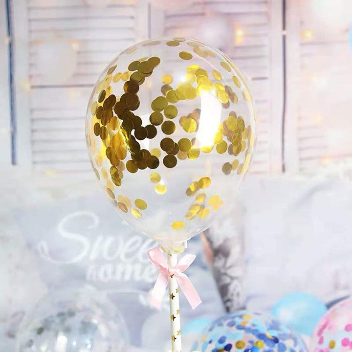Party Propz Happy Birthday Cake Topper - 6Pcs, Birthday Decoration Items For Girl | Cake Toppers For Cake Decoration | Happy Birthday Cake Topper | Cake Decoration Items | Confetti Balloon Cake Topper