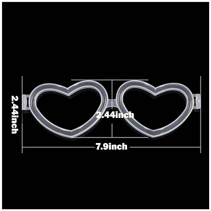 Party Propz Glow In The Dark Eyeglasses - 1 Set Heart Shape Glow Stick Eyeglasses | Glowing Stick | Neon Bands For Party | Fluorescent Band For Dj Party | Radium Stick | Neon Party Accessories