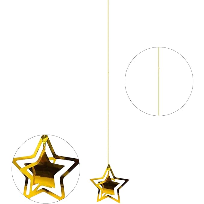 Party Propz 3D Star Hanging Decoration - 14 Pcs | Room Hanging Decor | Ceiling Hanging Decoration Items | Happy Birthday Decoration Items | Decoration Items for Living Room | Hanging Decoration Item