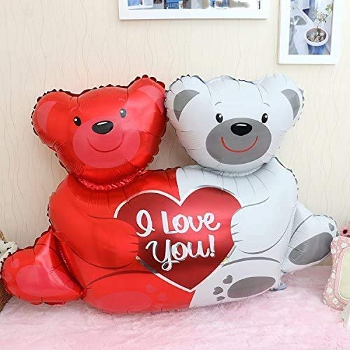 Party Propz Teddy Bear Theme Birthday Decorations -Set of 1 I Love You Foil Balloons | Anniversary Decoration Items | Love Teddy Foil Balloons | Birthday Decoration Items | Anniversary Balloons