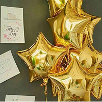 Party Propz Golden Star Foil Balloons - 5Pcs For Birthday Decoration/Bride To Be Decor/Baby Shower Decorations Items/Helium Air Balloon For 30th, 40th, 50th, 60th, 70th Theme/Anniversary