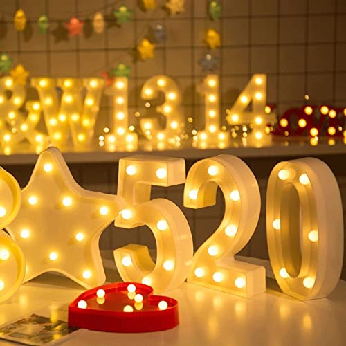 Marquee Number Light Letters for Room Decor Lights - (0) Led Lights for Room Decoration - Asthetic Decorations Number Light for Room Decor Light/Kids Room Decor Items for Number Lights