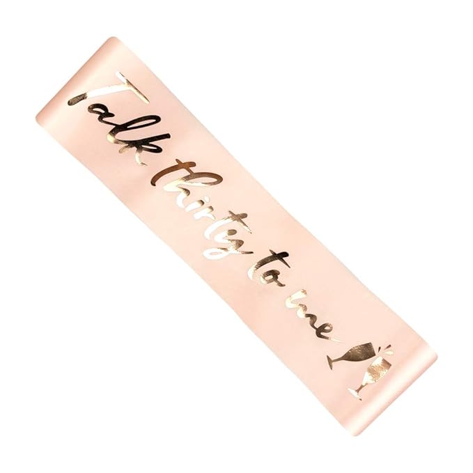 Party Propz Rose Gold 30Th Birthday Girl Satin Sash - Foil Print for 30th Happy birthday decoration for girls/Thirty Bday Decorations/Birthday Decoration Items For 30 th Birthday/30th Birthday Gifts