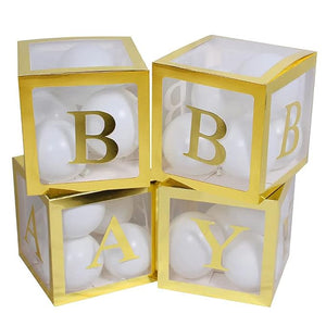 Party Propz Cardstock Golden Baby Balloon Box For 1St Birthday Decoration-3Pcs 1 Set 1St Birthday Decorations For,Cake Smash, Balloon Supplies