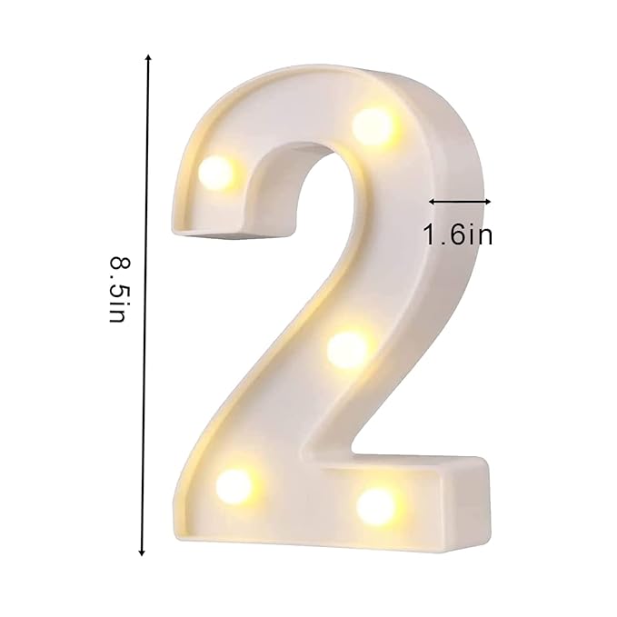 Party Propz Marquee Number Light Letters For Room Decor Lights - (2) Led Lights For Room Decoration - Asthetic Decorations Number Light For Room Decor Light/Kids Room Decor Items For Number Lights