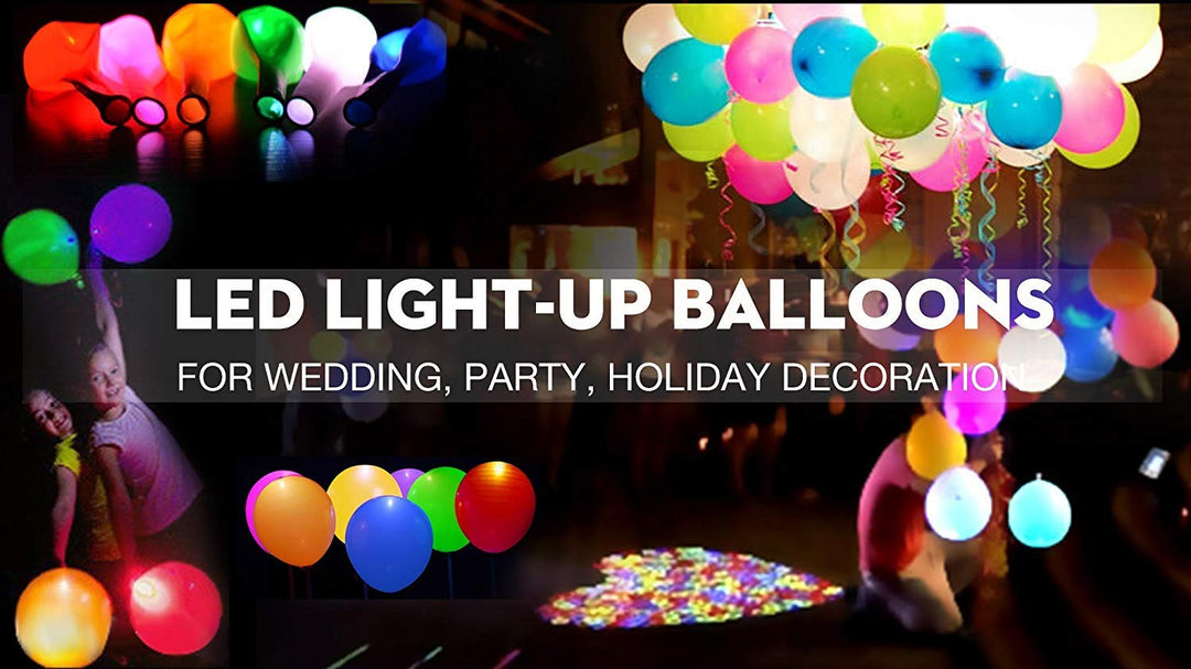 Party Propz Rubber Led Balloons For Decoration - 20Pcs,Led Light Balloons For Party|Birthday Decoration Items|Birthday Balloons For Decoration|Glow Balloons|Valentines Day Decoration Items,Multicolor