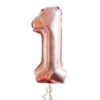 Party Propz 16 No.1 Rose Gold Foil Balloon For 1st Birthday Decoration Items For