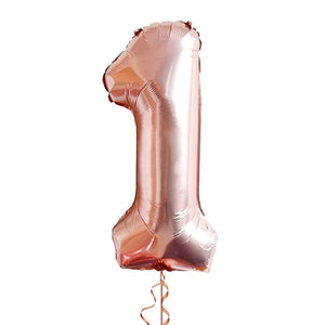 Party Propz 16 No.1 Rose Gold Foil Balloon For 1st Birthday Decoration Items For