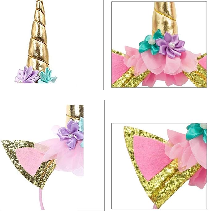 Party Propz Unicorn Hair Band For Girls - Hairband For Kids | Unicorn Headband | Unicorn Gifts For Girls | Unicorn Party Accessories For Girls | Unicorn Birthday Decorations For Girls