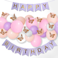 Butterfly Theme Birthday Decoration Kit for Girls – 55 Pcs