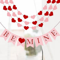 Party Propz Birthday Decoration Items - 2 Pcs Anniversary Decoration Items|Heart Garland Decoration|Engagement Decoration Materials|Be Mine Paper Banner|Romantic Bedroom Decoration Items, Multicolor