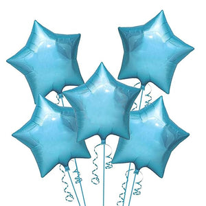 Party Propz 5Pcs 18" Light Star Foil Balloons for Birthday Decoration Items for s Or s/1st Birthday Decoration/Baby Shower Blue