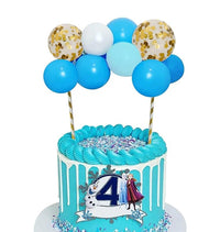 Party Propz Balloon Cake Topper Confetti Happy Birthday Decorating Items 5 Inch Balloons Cake ;White Gold Baby ;Baby Shower s Birthday Bridal Party Cake Decoration Supplies(White)