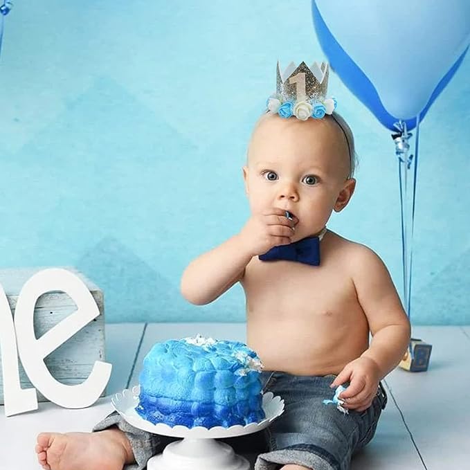 Party Propz 1st Birthday Cap- 1pc First Birthday Crown for Baby Boy | Crown for 1 Year Baby | Birthday Hats for Kids | Birthday Caps for Kids | 1st Birthday Hat Boy | Birthday Cap for 1st Birthday Boy