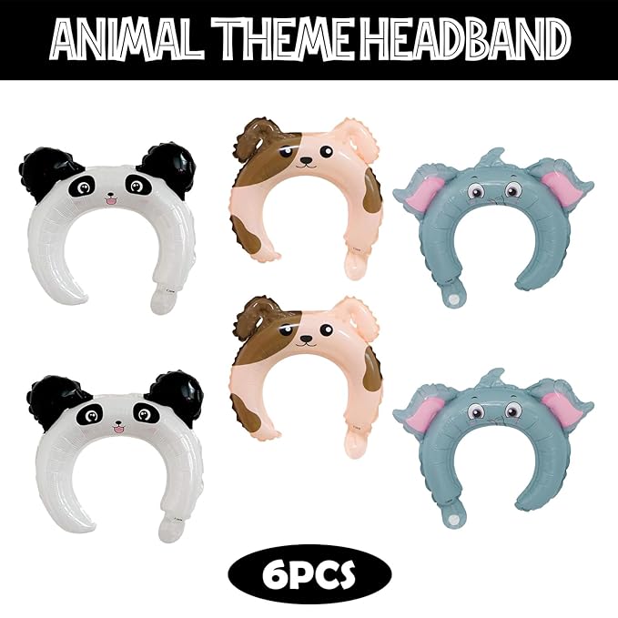 Party Propz Animal Foil Balloons - 6 Pcs, Jungle Safari Theme Birthday Decoration | Jungle Theme Birthday Decoration | Jungle Theme Decoration | Party Animal Birthday | Cute Animal Balloon For Head