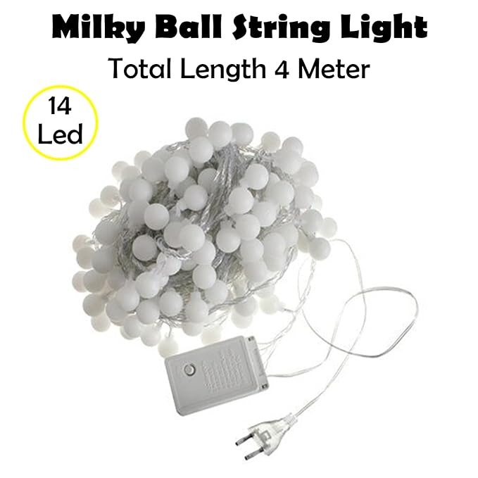 Party Propz Bubble Ball Lights for Decoration - 14 Feet, 14 Led Ball Lights for Decoration for Xmas | Christmas Lights for Decoration | Warm String Lights for Home Decoration