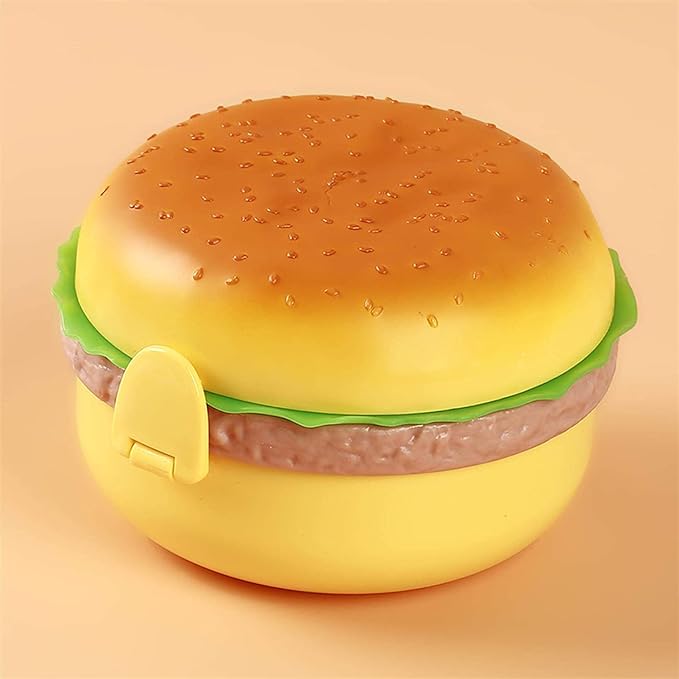 Party Propz Burger Tiffin Box For Sandwich, Snacks , 3Tier Kids Lunch Box For School Boys & Girls, Kids- Insulated (Polypropylene, Multicolor), 3 Liter