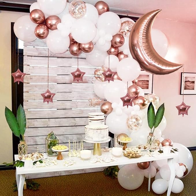 Party Propz Rose Gold Balloons For Decoration - 43Pcs Set,Happy Birthday Balloons For Decoration|Birthday Decoration Items|Metallic,Foil Balloons Decoration|Birthday,Baby Shower Party Decoration