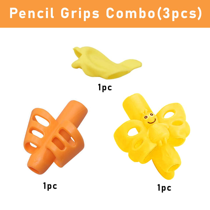 Party Propz Pencil Gripper For Kids Writing - 3Pcs Pencil Holder, Pen Holder Or Finger Grip Handwriting Pencil Grip Holder For Beginner, Kids 3 Years, Preschoolers/Pen Holder For Kids, Multi