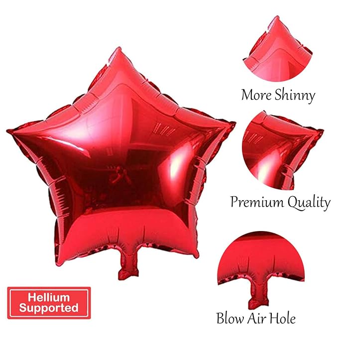 Party Propz Happy Birthday Decoration Kit Combo Red & Golden, Balloons, Foil Curtain, Crown Foil 48pcs - Birthday Party Decoration Kids, Girl, Boys, husband, wife, Girl friend, Adult Party Supply