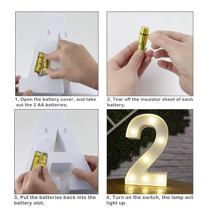 Party Propz Marquee Number Light Letters For Room Decor Lights - (2) Led Lights For Room Decoration - Asthetic Decorations Number Light For Room Decor Light/Kids Room Decor Items For Number Lights