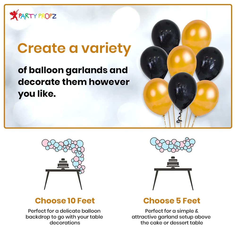 Party Propz Happy Birthday Decoration Items - Pack of 34, Birthday Decorations Kit | Black and Gold Balloons for Birthday Decoration | Birthday Decorations for Husband | Birthday Decoration for Adults