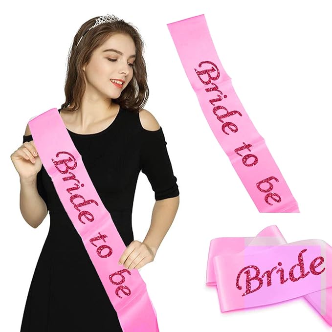 Party Propz Bride to Be Decoration Set - 12Pcs Bride to Be Decoration Set Combo | Bride to Be Props For Bachelorette Party | Bride to Be Sash, Eyeglass | Bridal Shower Decorations Kit | Bride to Be