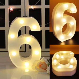 Marquee Number Light Letters for Room Decor Lights - (6) Led Lights for Room Decoration - Asthetic Decorations Number Light for Room Decor Light/Kids Room Decor Items for Number Lights