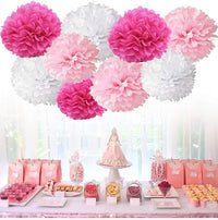 Party Propz 9Pcs 10" Paper Pom Pom Decoration for Birthday Decorations Items for Girls,1st Birthday Decoration Girl Unicorn Party Supplies