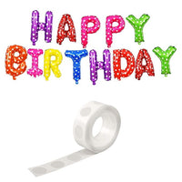 Party Propz Happy Birthday Multicolour Foil Balloon Alphabet With Glue Dot for Decorations/Birthday Decoration Kit Items Combo Set/Ballon for Husband, Kids