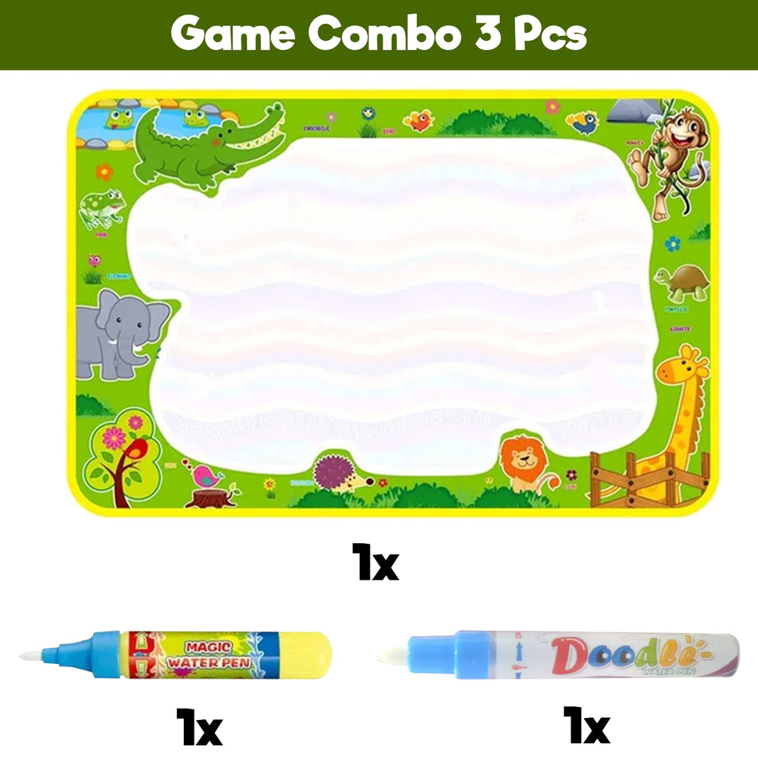 Party Propz Water Doodle Mat For Kids - Combo of 3Pcs, Gift for 3 Year Old Girl | Gifts for Girls Age 6-7 | Toys For 1 Year Old Boy | Toys for 4 Year Old Girl | Water Drawing Mat for Kids | Magic Pen