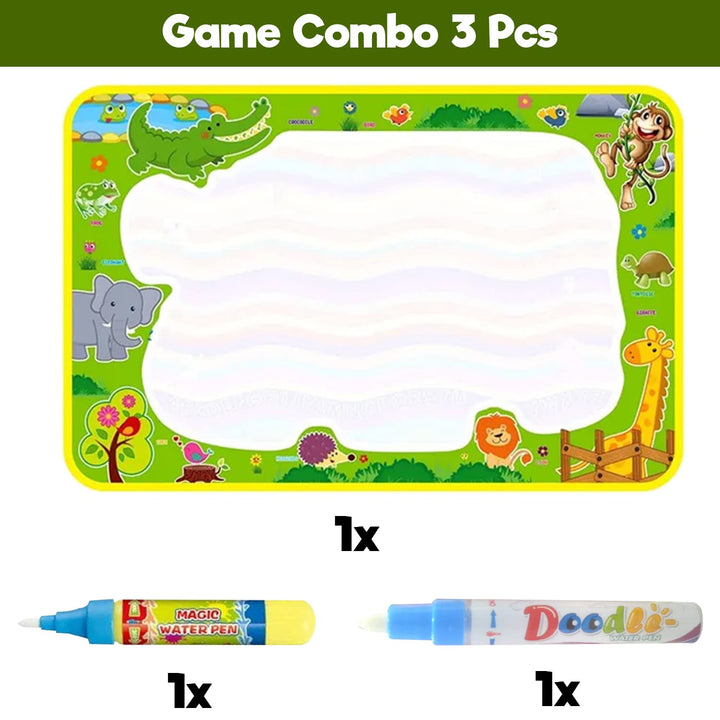 Party Propz Water Doodle Mat For Kids - Combo of 3Pcs, Gift for 3 Year Old Girl | Gifts for Girls Age 6-7 | Toys For 1 Year Old Boy | Toys for 4 Year Old Girl | Water Drawing Mat for Kids | Magic Pen