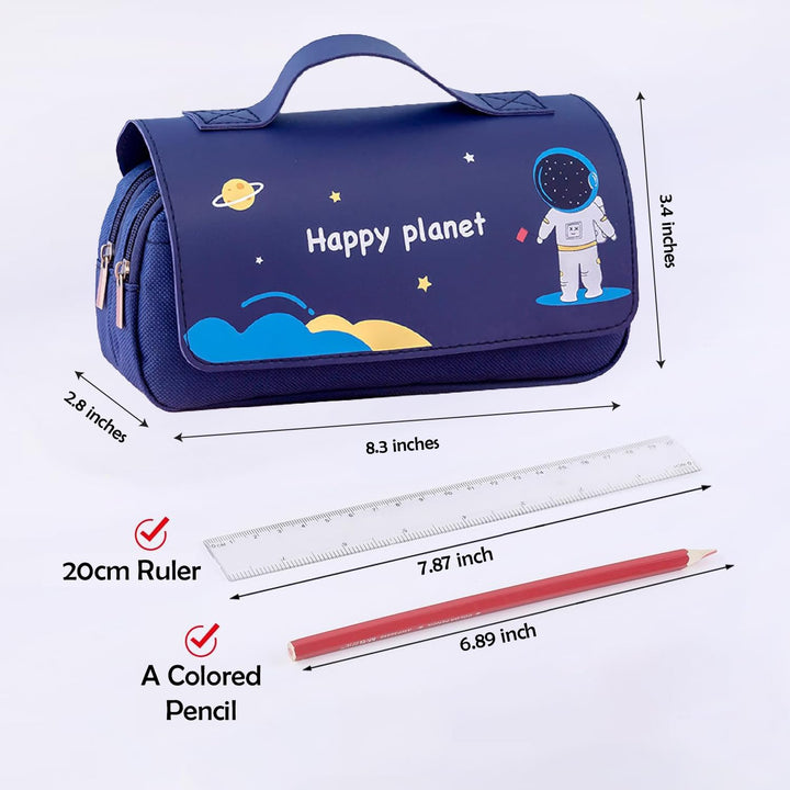 Party Propz Pencil Pouch for Boys - Universe Space Theme Pencil Pouches for Stationary | Aesthetic Pencil Case for College Students | School Pouch for Boys Stylish | Cute Pen Pouch for Boys Korean Bag