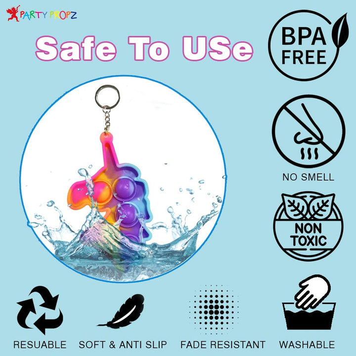 Party Propz Pop It Pop Keychain - Return Gifts for Birthday Party for Kids | Pop it Keychain Fidget Toys for Kids | Stress Relief Bubble Key Ring for Kids and Adults | Pop it Key ring